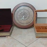 ساعت دیواری و ظرف پذیرایی خاتم کاری