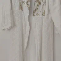 مانتو سفید خامه دوزی