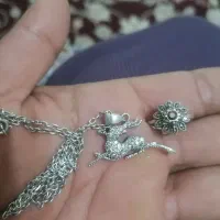 ست نقره انگشتر زنجیر و پلاک