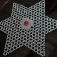 رومیزی مروارید کار دست طلایی مشکی