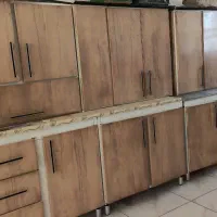 کابینت فلزی با سنگ و سینگ و هود