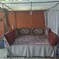 تخت باغی سایبان دار فلزی