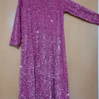 پیراهن پولکی،زمینه مخمل صورتی