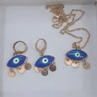 ست گردنبند و گوشواره طرح چشم نظر
