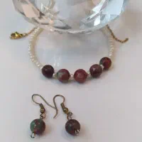 دستبند ترکیب مروارید اصل و سنگ