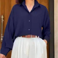 پیش فروش شومیز نگین رنگ سرمه ای