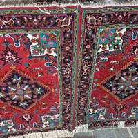 نقدواقساط یک جفت قالیچه دستبافت نو اطراف هریس|فرش|تبریز, |دیوار