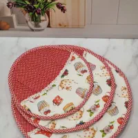 سرویس آشپزخونه با پارچه کتان نخ