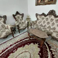 مبل 9 نفره چوب راش اصل و محکم بهمراه روکش ها|مبلمان خانگی و میز عسلی|بروجرد, |دیوار