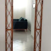 آینه قدی با قاب حصیری دست ساز