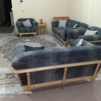 مبل۷نفره کاملا چوب با استقامت و کلاف محکم|مبلمان خانگی و میز عسلی|مشهد, جانباز|دیوار
