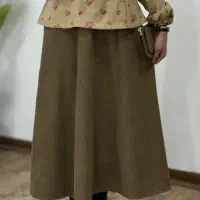 دامن مخمل کبریتی رنگ نسکافه ای|لباس|لنگرود, |دیوار