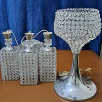 لوستر سه شعله آویز و آباژور رومیزی|لوستر و چراغ آویز|تبریز, |دیوار