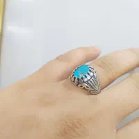 انگشتر مردانه نقره سنگ فیروزه|جواهرات|علی‌آباد کتول, |دیوار