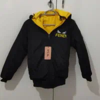 کاپشن دورو مشکی و زرد