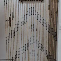 پرده ریسه ای کشویی با مهره چوبی