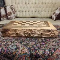تخته نرد چوب گردو لبه منبت نو و استفاده نشده