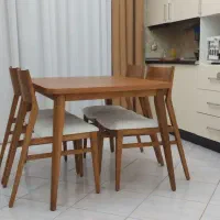 میز ناهارخوری چهارنفره چوب راش کاملا نوع
