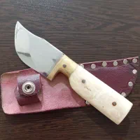 چاقو دسته شاخ با غلاف چرم اصل