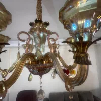 لوستر ۵ شعله کلاسیک کریستالی سالم