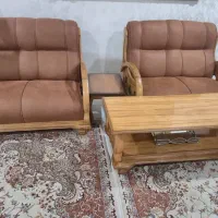 ست 9نفره مبلمان چوب راش اصل با روکش کاملا نو نو|مبلمان خانگی و میز عسلی|شوشتر, |دیوار