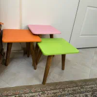 سه عدد میز عسلی چوبی