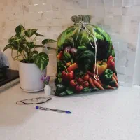 کیسه جای سبزی وکاهو 3 لایه ودستگیرهای فانتزی زیبا