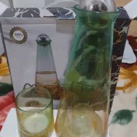 شربت خوری پارچ و لیوان طلایی رنگی زیبا