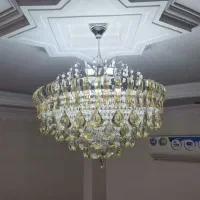 لوستر مدرن تمام شیشه‌ای 2 عدد سالم قیمت توافقی