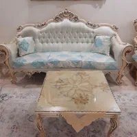 مبلمان ۷نفره استیل و میز ناهارخوری ۸نفره|مبلمان خانگی و میز عسلی|تهران, قاسم‌آباد|دیوار