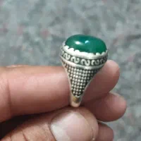 انگشتر نقره عقیق سبز اصل
