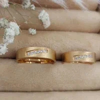 حلقه ی ازدواج ست ا.ستیل کپ طلا