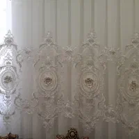 پرده حریر گل برجسته ۳متر|پرده، رانر، رومیزی|الیگودرز, |دیوار