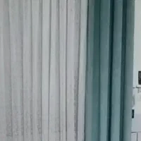 پرده پانچ رنگ فیروزه ای