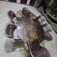 میز شیشه ای ۶ نفره