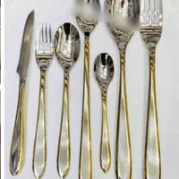 سرویس قاشق و چنگال دو رنگ طلایی و استیل یونیک نو|ظروف سرو و پذیرایی|تهران, فتح|دیوار