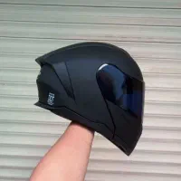 کلاه کاسکت فک متحرک مشکی مات