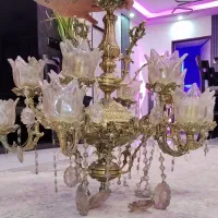 لوستر برنجی لاله ۱۲ شاخه