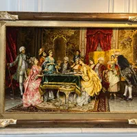 تابلو فرش تبریز ۵۰ رج طرح فرانسوی ابریشم