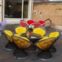 ست میز صندلی بامبو سنجاقی سنگین/باغی ویلایی