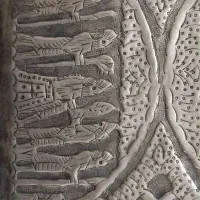 سینی عطیقه مسی  کاردست استاد نوریان