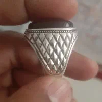 انگشتر دستساز با عقیق یمنی احمر