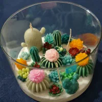 شمع باغچه کاکتوس/خاص و مناسب هدیه