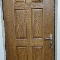 درب ورودی چوبی MDF با چارچوب فلزی و توری
