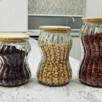 بانکه حبوبات صدف درب چوبی