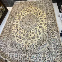 فرش دستبافت تک ۶متری نایین گل ابریشم