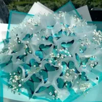 گل روبانی و بوکت پروانه ای|گل مصنوعی|میاندوآب, |دیوار