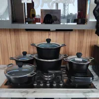 سرویس قابلمه هافمن ۲۱پارچه مشکی با کد ملی