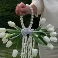 دسته گل روبانی و گل لاله لمسی|گل مصنوعی|کامیاران, |دیوار