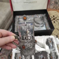 سرویس کامل چای خوری پیوتر نگین عقیق|ظروف سرو و پذیرایی|رشت, معلم|دیوار